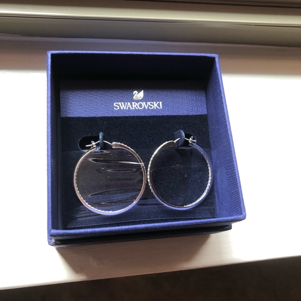 NIB never worn Swarovski Sommerset hoop earrings